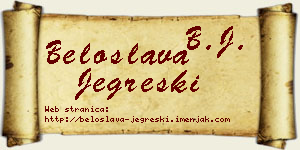 Beloslava Jegreški vizit kartica